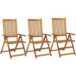 Kallistettavat puutarhatuolit 3 kpl täysi akaasiapuu