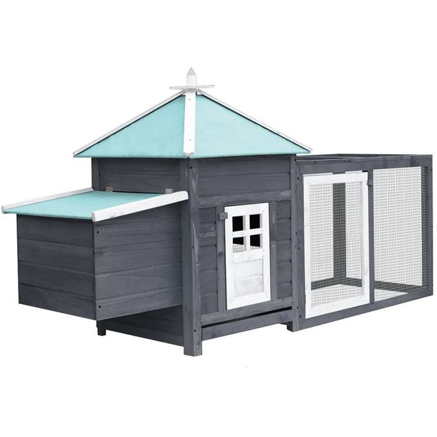 Kanakoppi pesälaatikolla harmaa 193x68x104 cm täysi kuusi