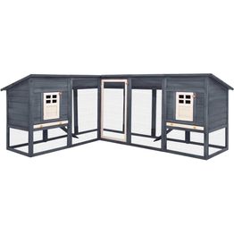 Kanin ulkohäkki harmaa ja valkoinen täysi kuusi