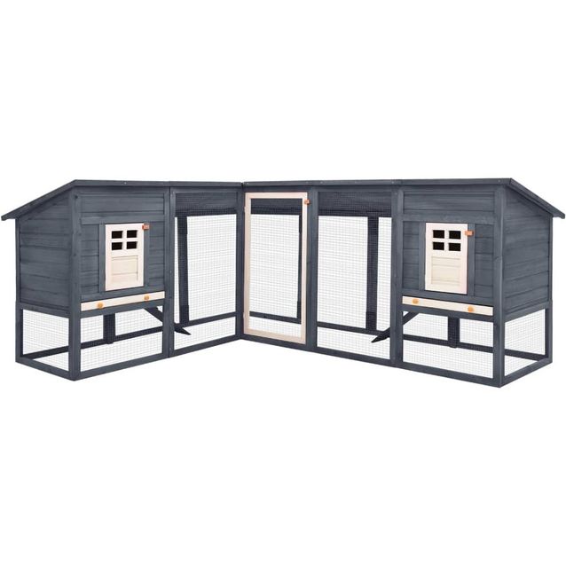 Kanin ulkohäkki harmaa ja valkoinen täysi kuusi