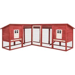 Kanin ulkohäkki punainen ja valkoinen täysi kuusi