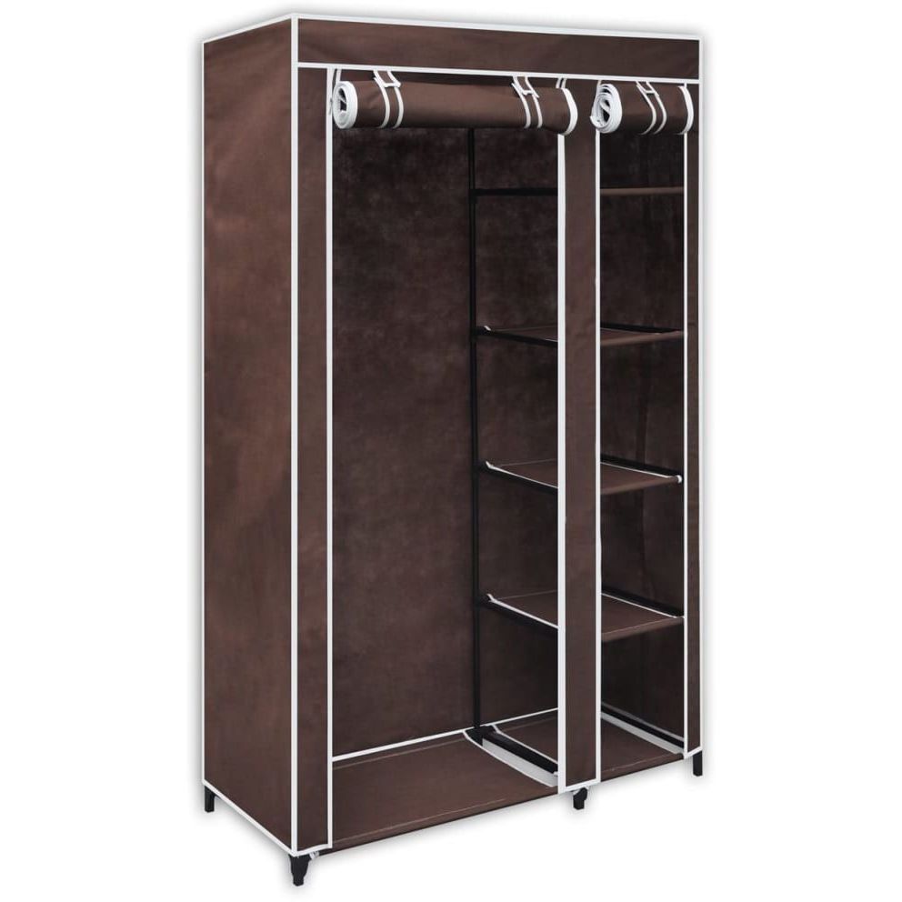 Kankaasta valmistettu vaatekaappi ruskea 110cm