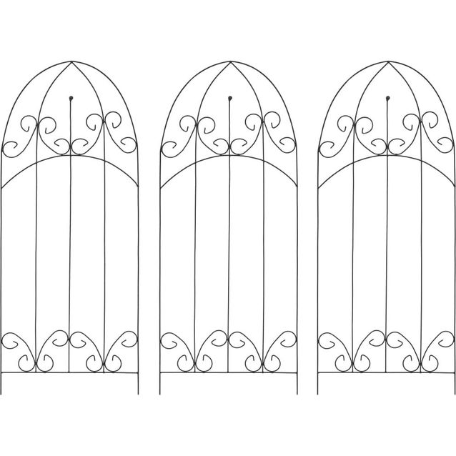 Kasvitelineet 3 kpl musta 40x100 cm rauta_1