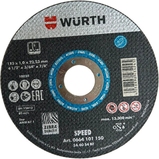 Katkaisulaikka Würth muovien työstöön, Ø115mm, paks. 1mm