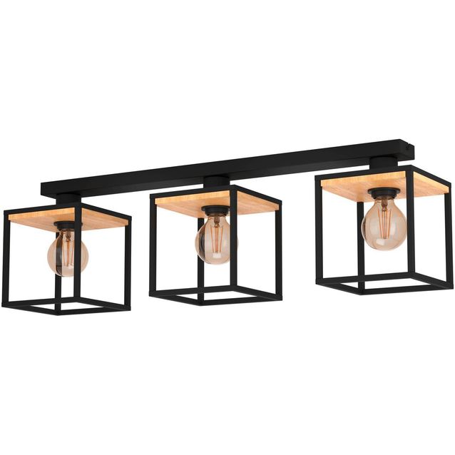 Kattovalaisin Eglo Libertad 3-osainen musta/puu