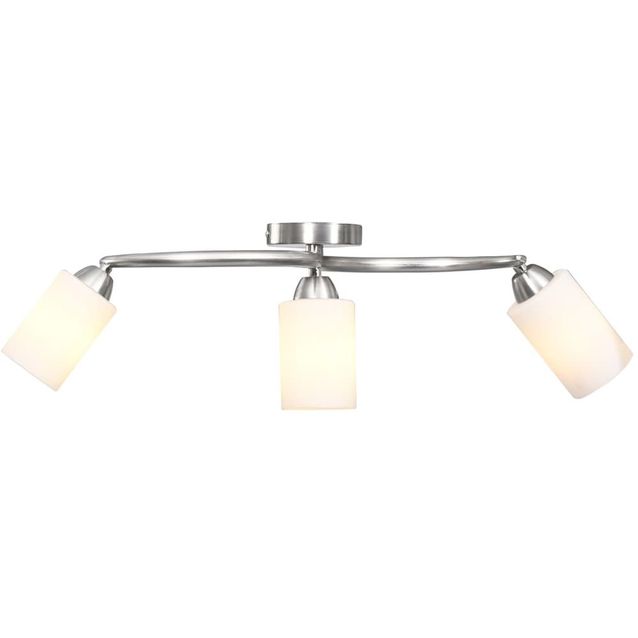 Kattovalaisin keraamisilla varjostimilla 3:lle e14 lampulle kromattu teräs_1