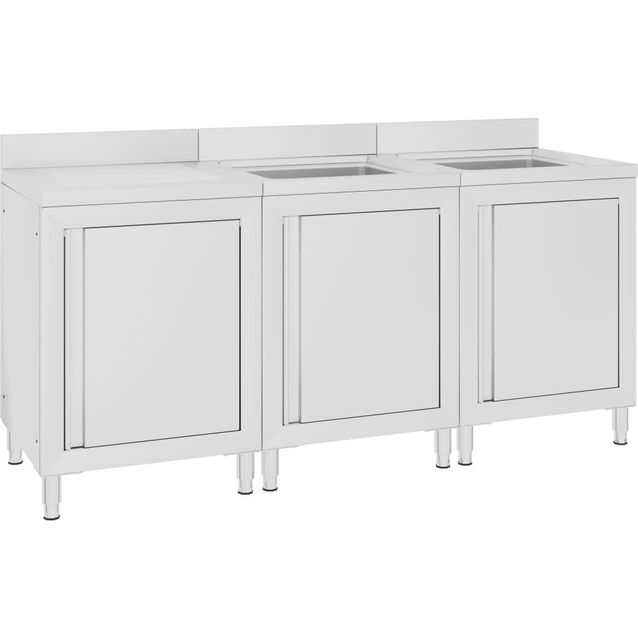 Keittiön tiskiallaskaappi 180x60x96 cm ruostumaton teräs