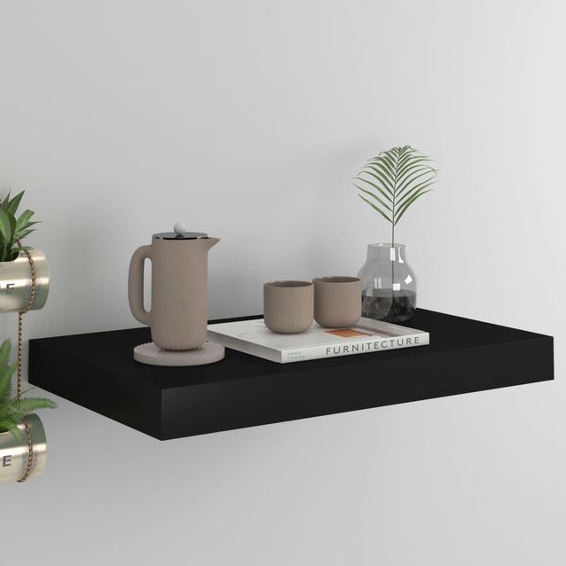 Kelluva seinähylly musta 40x23x3,8 cm mdf_1