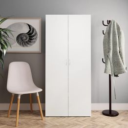 Kenkäkaappi valkoinen 80x35,5x180 cm lastulevy