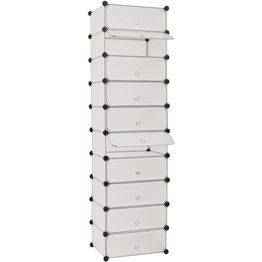 Kenkäteline 10 toisiinsa kiinnitettävällä lokerolla