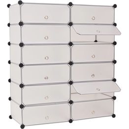 Kenkäteline 12 toisiinsa kiinnitettävällä lokerolla