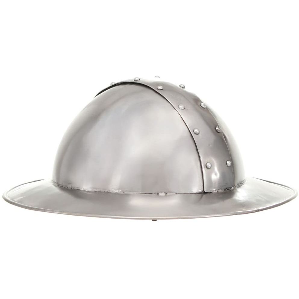 Keskiaikaisen ritarin kypärä 2 antiikki kopio teräs hopea