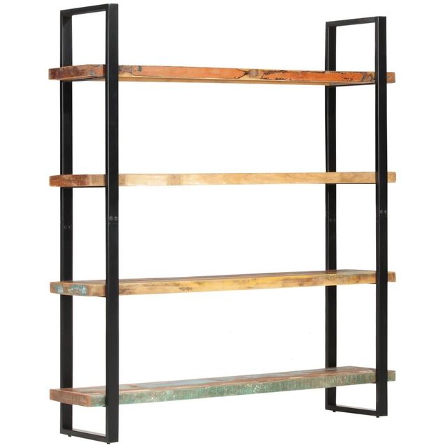 Kirjahylly 4-tasoa 160x40x180 cm täysi kierrätetty puu_1