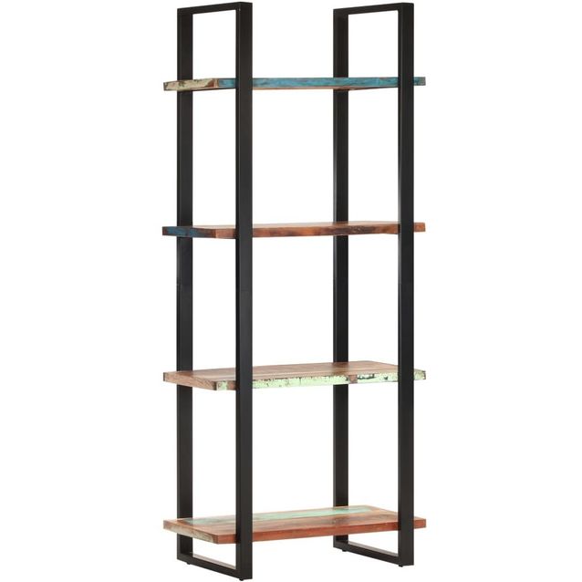 Kirjahylly 4 tasoa 80x40x180 cm täysi kierrätetty puu_1
