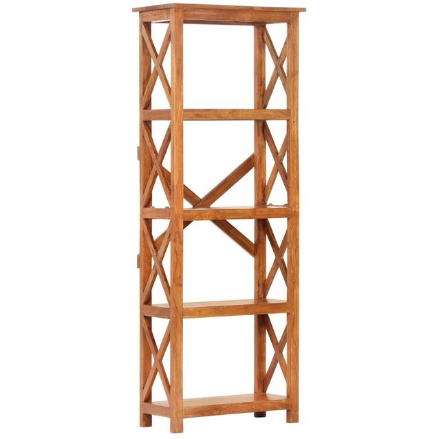 Kirjahylly 60x30x180 cm täysi akaasiapuu seesamviimeistelyllä_1