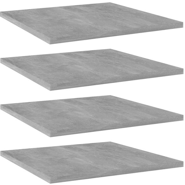 Kirjahyllytasot 4 kpl betoninharmaa 40x40x1,5 cm lastulevy_1