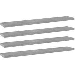 Hyllylevyt 4 kpl betoninharmaa 60x10x1,5 cm lastulevy