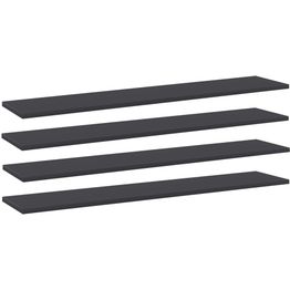Hyllylevyt 4 kpl harmaa 100x20x1,5 cm lastulevy