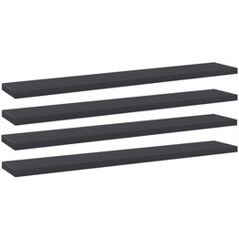Hyllylevyt 4 kpl harmaa 60x10x1,5 cm lastulevy