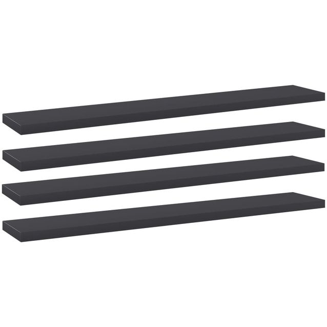 Kirjahyllytasot 4 kpl harmaa 60x10x1,5 cm lastulevy_1
