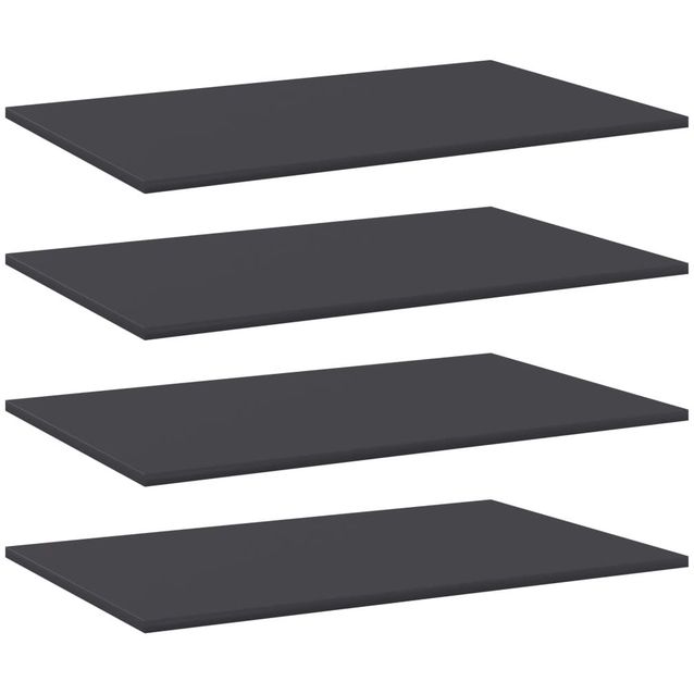 Kirjahyllytasot 4 kpl harmaa 80x50x1,5 cm lastulevy_1