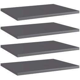 Hyllylevyt 4 kpl korkeakiilto harmaa 40x30x1,5 cm