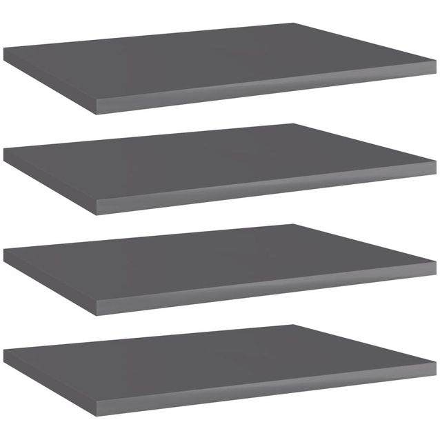 Kirjahyllytasot 4 kpl korkeakiilto harmaa 40x30x1,5 cm_1