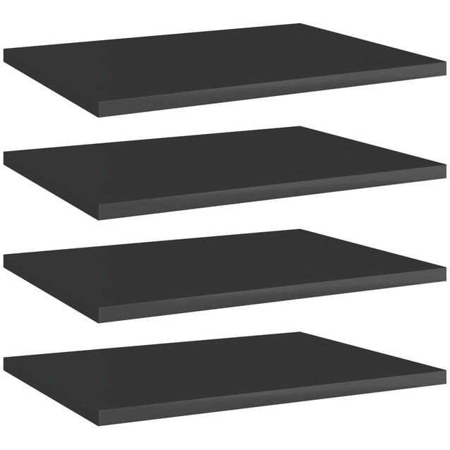 Kirjahyllytasot 4 kpl korkeakiilto musta 40x30x1,5 cm_1