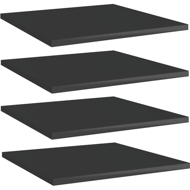 Kirjahyllytasot 4 kpl korkeakiilto musta 40x40x1,5 cm_1