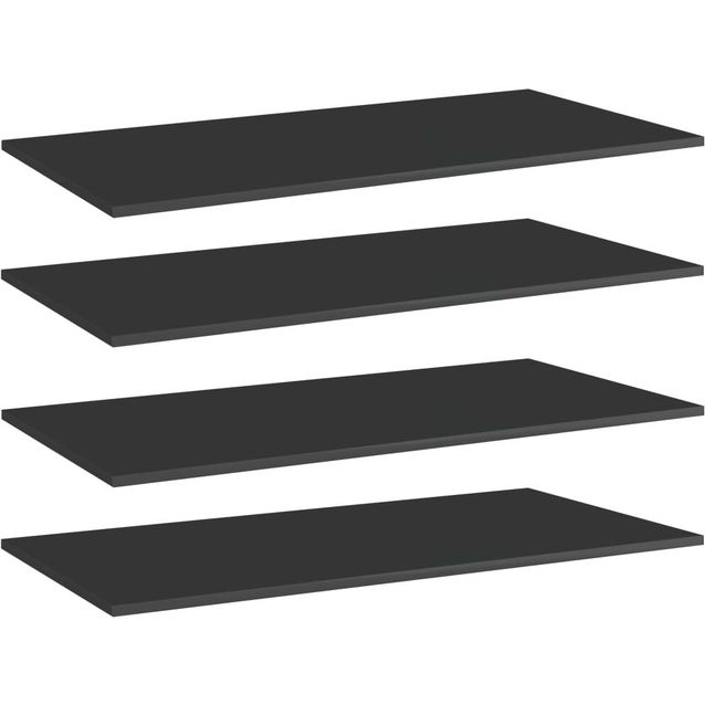 Kirjahyllytasot 4 kpl korkeakiilto musta 80x30x1,5 cm_1