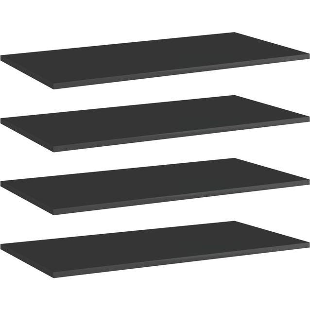 Kirjahyllytasot 4 kpl korkeakiilto musta 80x40x1,5 cm_1