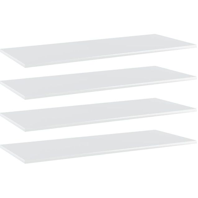 Kirjahyllytasot 4 kpl korkeakiilto valk. 100x40x1,5 cm_1