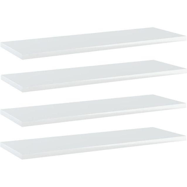 Kirjahyllytasot 4 kpl korkeakiilto valk 60x20x1,5 cm_1