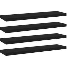 Hyllylevyt 4 kpl musta 40x10x1,5 cm lastulevy
