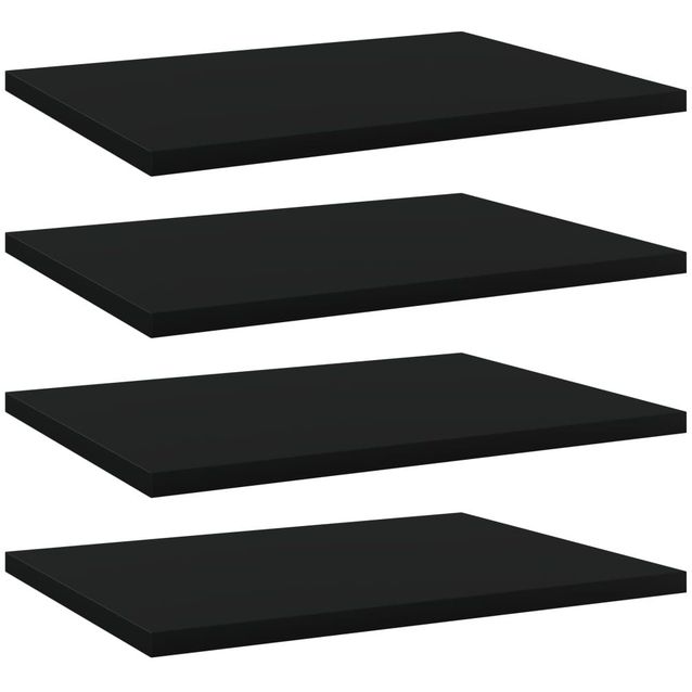 Kirjahyllytasot 4 kpl musta 40x30x1,5 cm lastulevy_1