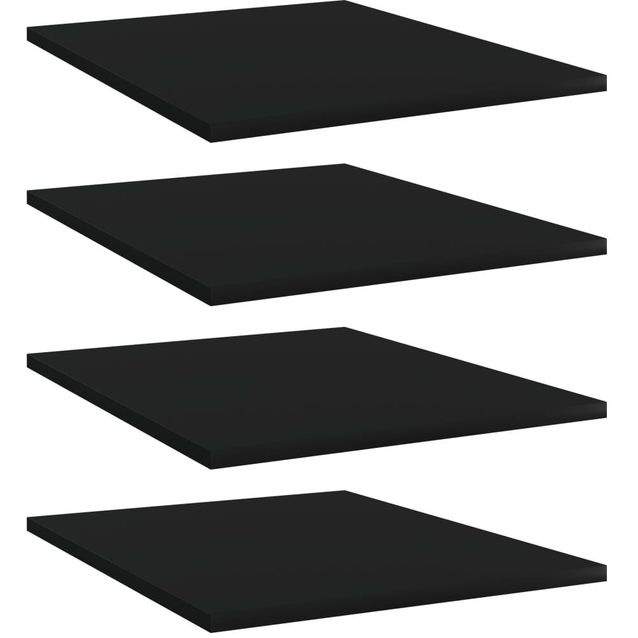 Kirjahyllytasot 4 kpl musta 40x50x1,5 cm lastulevy_1