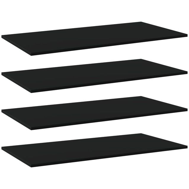 Kirjahyllytasot 4 kpl musta 80x30x1,5 cm lastulevy_1