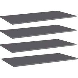 Hyllylevyt 4kpl korkeakiilto harmaa 100x50x1,5 cm