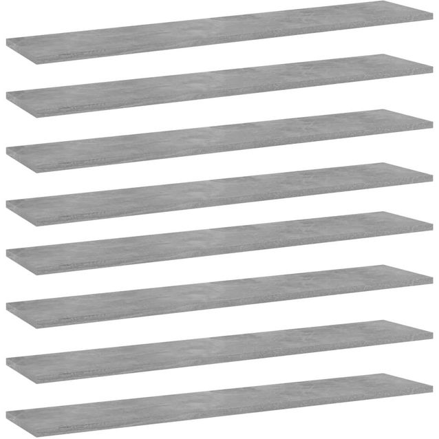 Kirjahyllytasot 8 kpl betoninharmaa 100x20x1,5 cm lastulevy_1