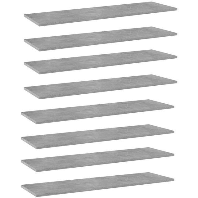 Kirjahyllytasot 8 kpl betoninharmaa 100x30x1,5 cm lastulevy_1