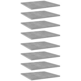 Hyllylevyt 8 kpl betoninharmaa 40x40x1,5 cm lastulevy