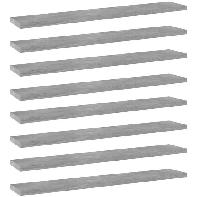 Kirjahyllytasot 8 kpl betoninharmaa 60x10x1,5 cm lastulevy_1