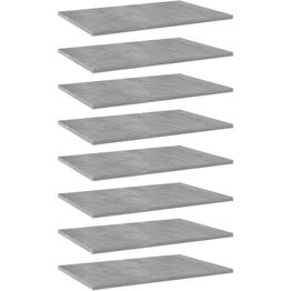 Hyllylevyt 8 kpl betoninharmaa 60x40x1,5 cm lastulevy