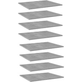 Hyllylevyt 8 kpl betoninharmaa 60x50x1,5 cm lastulevy