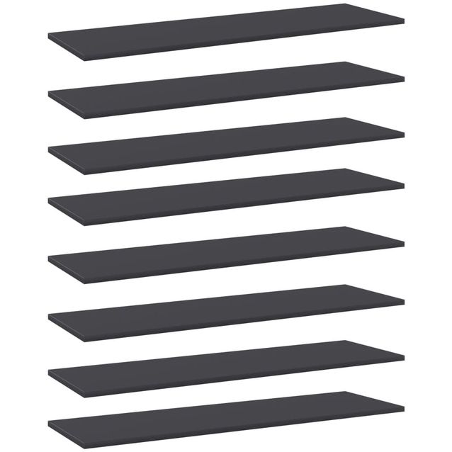 Kirjahyllytasot 8 kpl harmaa 100x30x1,5 cm lastulevy_1