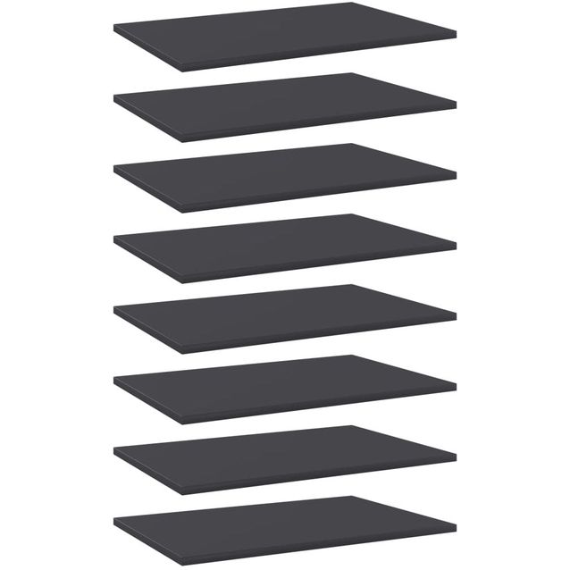 Kirjahyllytasot 8 kpl harmaa 60x40x1,5 cm lastulevy_1