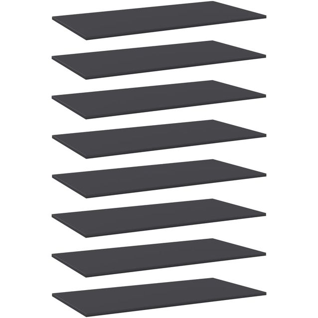 Kirjahyllytasot 8 kpl harmaa 80x20x1,5 cm lastulevy_1