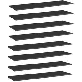 Hyllylevyt 8 kpl korkeakiilto musta 100x30x1,5 cm
