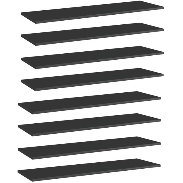 Kirjahyllytasot 8 kpl korkeakiilto musta 100x30x1,5 cm_1