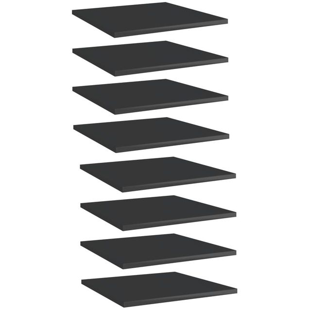Kirjahyllytasot 8 kpl korkeakiilto musta 40x40x1,5 cm_1